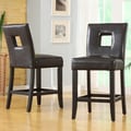 ETHAN HOME Mendoza Brown Keyhole Counter Height Stool (Set of 2)