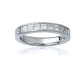 14k White Gold Women's 1ct TDW Certified Princess-Cut Diamond Channel Wedding Band