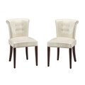 Safavieh Parker Cream Leather Side Chairs (Set of 2)