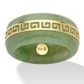 Angelina D'Andrea 14K Gold Jade Greek Key Ring