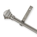 Adjustable Curtain Rod Set with Pewter Square Finial