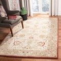 Hand-made Oushak Ivory/ Grey Hand-spun Wool Rug (9' x 12')