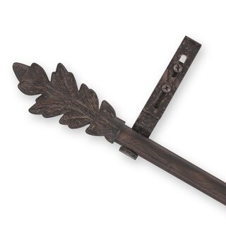 Adjustable Curtain Rod Set with Leaf Finial