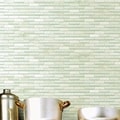 SomerTile 12x12-in Reflections Subway 5/8x2-in Ming Glass/Stone Mosaic Tile (Pack of 10)