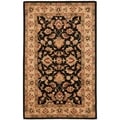 Handmade Heritage Kerman Black/ Gold Wool Rug (5' x 8')