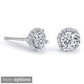 14k Gold 1/2ct TDW Diamond Halo Stud Earrings