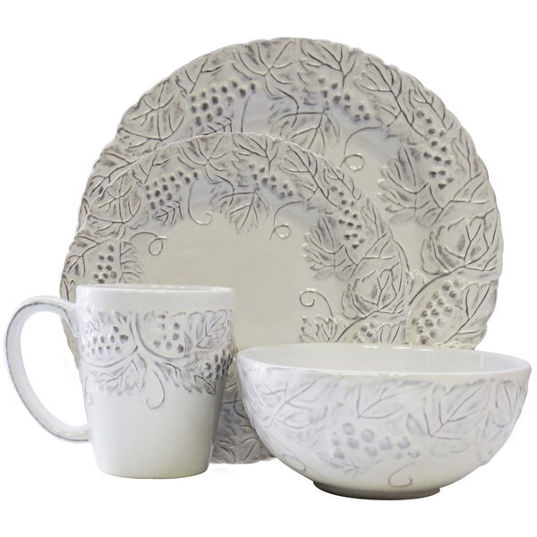 american atelier 16 piece bianca grapevine dinnerware set overstock shopping great deals on american atelier 16 piece bianca grapevine dinnerware set overstock shopping great deals on