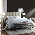 ETHAN HOME Sarajevo Queen-Sized Taupe Velvet Tufted Bed