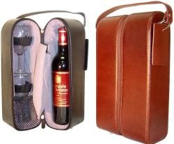 Amerileather Top Grain Cowhide Leather Double Wine Tote (2 Colors)