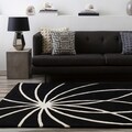 Hand-tufted Contemporary Black/White Wool Abstract Rug (5' x 8')