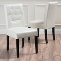 Christopher Knight Home Gentry Bonded Leather Ivory Dining Chair (Set of 2)