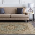 Free-form Seafoam Classic Border Rug