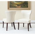 Matty Cream Bi-cast Leather Side Chairs (Set of 2)