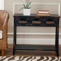 Corby Distressed 3-Drawer Black Console Table