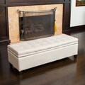 Christopher Knight Home Brighton Sand Linen Storage Ottoman