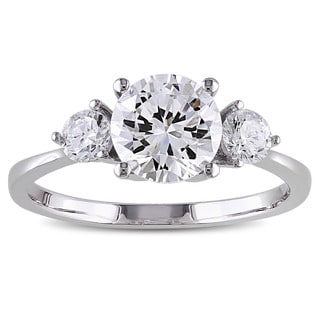 Miadora Sterling Silver Cubic Zirconia Engagement Ring