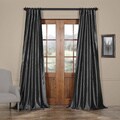 Solid Faux Silk Taffeta Graphite 108-inch Curtain Panel