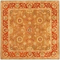 Handmade Heritage Beige/ Rust Wool Rug (6' Square)