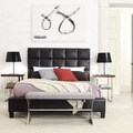 ETHAN HOME Sarajevo Queen-Sized Dark Brown Faux Leather Bed