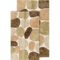 Rockway Collection Cotton Non-Skid Stone Design Bath Rugs (Set of 2)