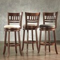 ETHAN HOME Verona Espresso Window Back Swivel 29-inch Barstool