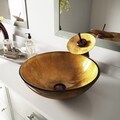VIGO Liquid Gold Glass Vessel Bathroom Sink