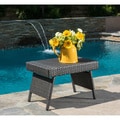 Christopher Knight Home Outdoor Wicker Adjustable Folding Table with Rich Brown Finish