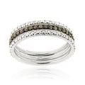 DB Designs Silver 2/5ct TDW Black or Brown Diamond Stackable Ring Set