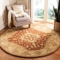 Handmade Heritage Medallion Rust/ Gold Wool Rug (6' Round)