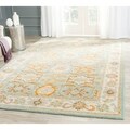 Handmade Heritage Treasures Light Blue/ Ivory Wool Rug (6' x 9')