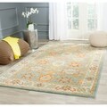 Handmade Treasures Light Blue/ Ivory Wool Rug (8'3 x 11')