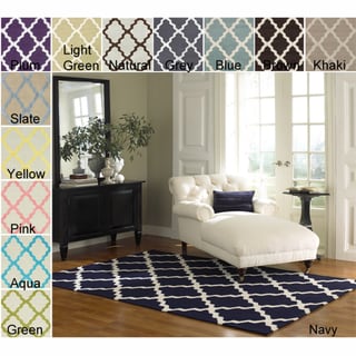 Hand-hooked Alexa Moroccan Trellis Wool Rug (5' x 8')