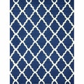 Handmade Moroccan Lattice Navy Wool Rug (7'6 x 9'6)