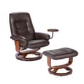 Windsor Brown Leather Recliner and Ottoman Set