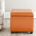 Broadway Saddle Leather Storage Ottoman