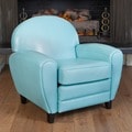 Christopher Knight Home Oversized Teal Blue Leather Club Chair
