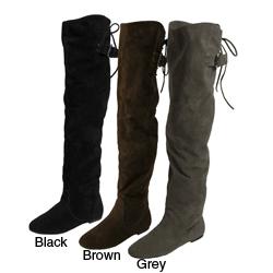 Bamboo by Journee Women's Velvety Thigh-high Boots
