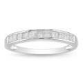 Miadora 10k White Gold 1/2ct TDW Diamond Anniversary Ring