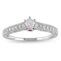 Miadora 14k Gold 1/4ct TDW Diamond and Sapphire Engagement Ring (H-I, I2-I3)