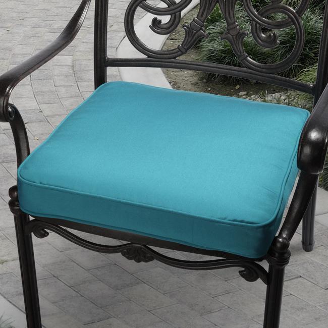 Clara 20inch Outdoor Teal Blue Cushion Made with Sunbrella Fabric