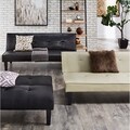 ETHAN HOME Bento Beige Faux Leather Modern Mini Futon Sofa Bed