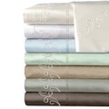Grand Luxe Egyptian Cotton Sateen 300 tc Scroll D. Pocket Sheet Set and Pillowcase Separates