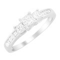14k Gold 1ct TDW Princess-cut Diamond Engagement Ring