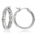 Icz Stonez 18k Gold Overlay/Sterling Silver Cubic Zirconia Hoop Earrings (2 5/8ct TGW)