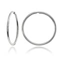 Mondevio 10k White Gold 11-mm Endless Hoop Earrings