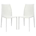 Safavieh Stackable Jazzy Vinyl Cream Side Chairs (Set of 2)