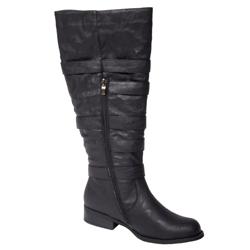 Journee Collection Women's Faux Leather Buckle Boots