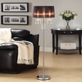 ETHAN HOME Noble 3-light Chrome Crystal Silk Shade Floor Lamp
