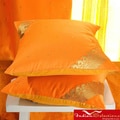 Set of Two Sari Fabric Decorative Pumpkin Pillow Covers (India)