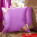 Set of Two Sari Fabric Decorative Lavender Pillow Covers (India)